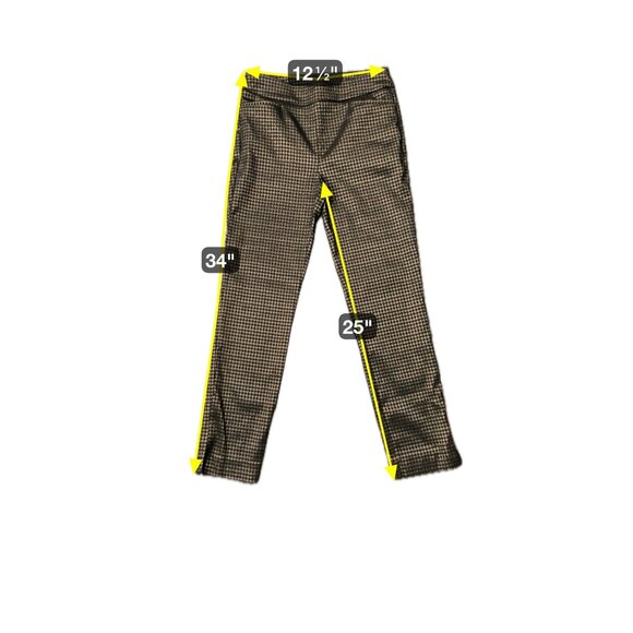 Chicos Womens Brown Black Houndstooth Slim Fit Pants Size 2 - Picture 7 of 9